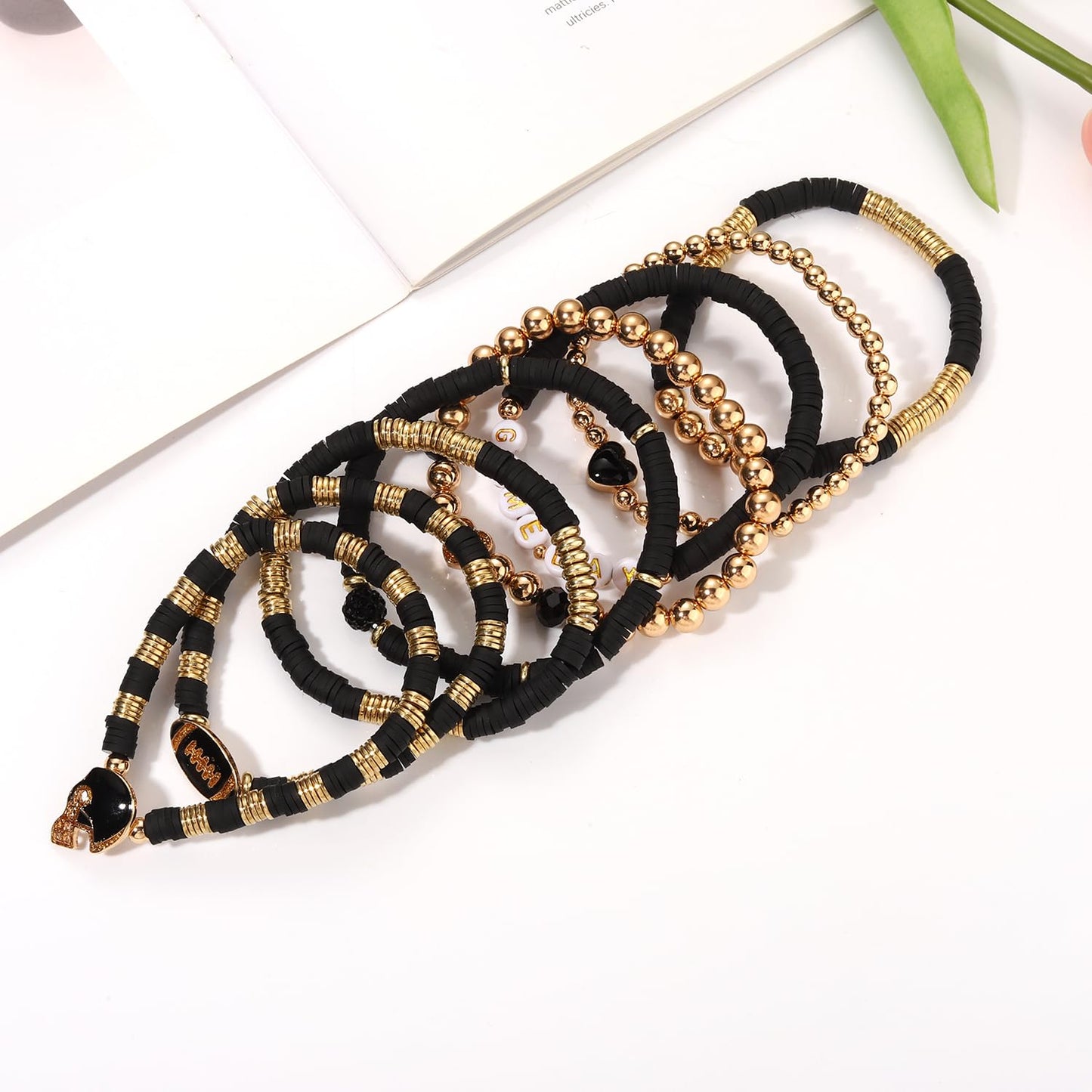 Heishi Bracelets for Women Clay Beaded Stretch Bracelets Stackable Friendship Bracelet Set Summer Beach Accessories Outfits Jewelry Gifts
