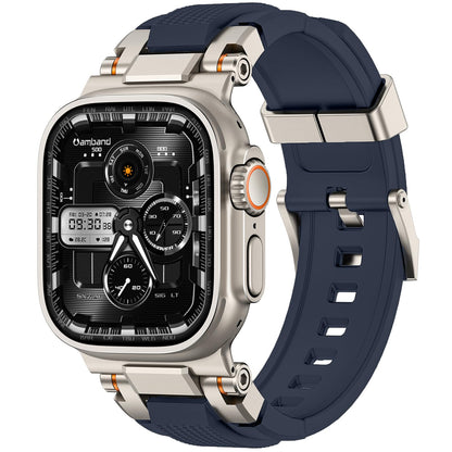 amBand Bands Compatible with Apple Watch 9/8/7 45mm, M1 Sport Series Rugged Case Protective Cover for iWatch 6/SE (3/2/1)/5/4/3 44mm Men Green