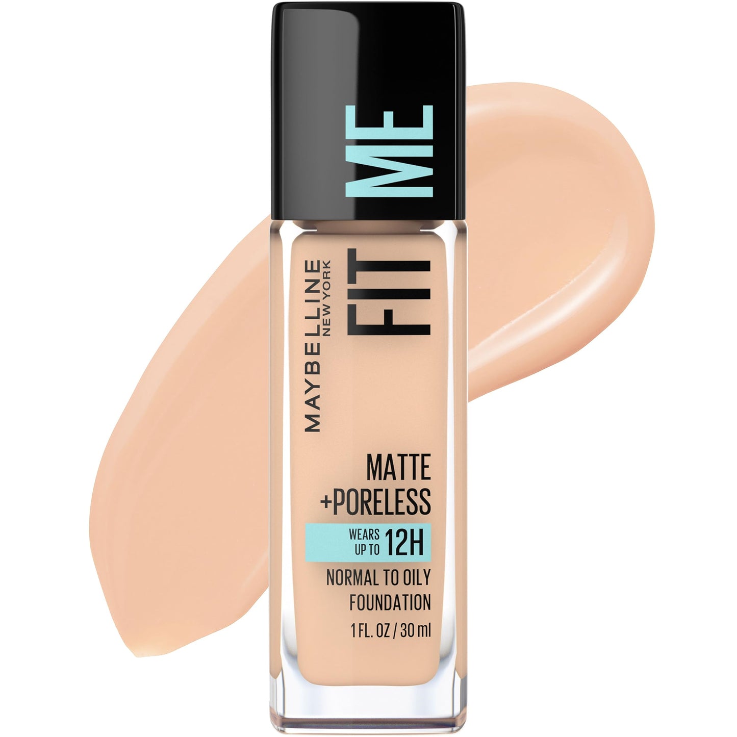 Maybelline Fit Me Matte + Poreless Liquid Oil-Free Foundation Makeup, Mocha, 1 Count (Packaging May Vary)