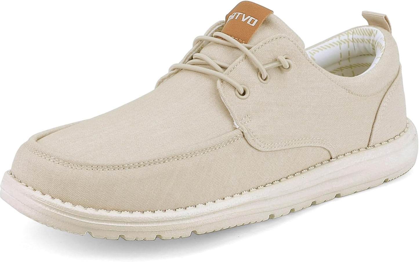 ASITVO Mens Wide Canvas Loafers Slip on Big Size Walking Shoes Width Toe Box Casual Dress Shoes