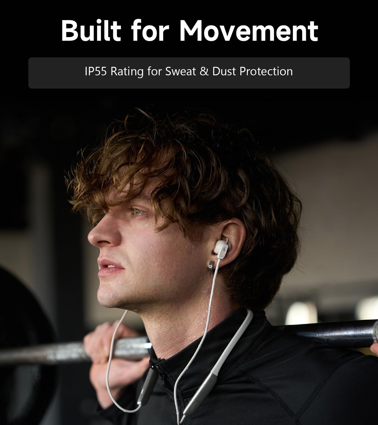Edifier W280NB Pro Neckband Bluetooth Wireless Headphones, IP55, Black | -45dB Hybrid Active Noise Cancellation, Hi-Res Audio with LDAC, Bluetooth 5.4 Multipoint, 23H Playtime, Low Latency Game Mode