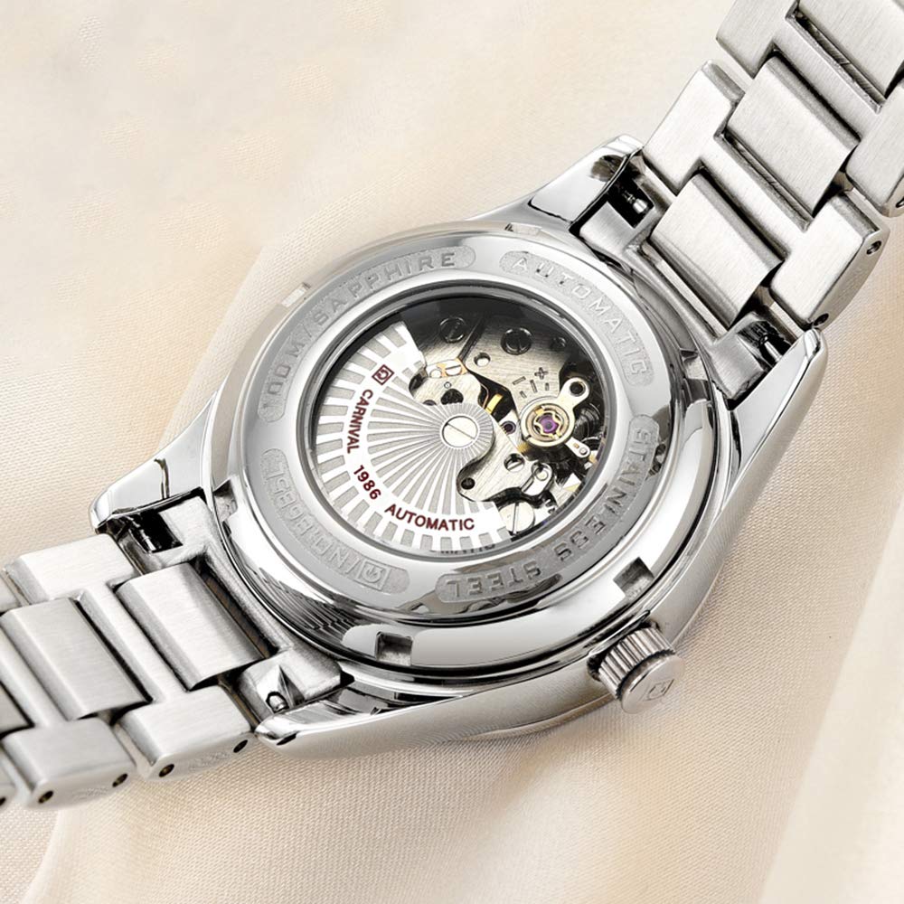 LOREO Women's Automatic Watch Diamond-Accented Dress Watch for Women Self-Winding Mechanical Watch with Sapphire Crystal Stainless Steel Two-Tone Bracelet 33MM Elegant Wrist Watch