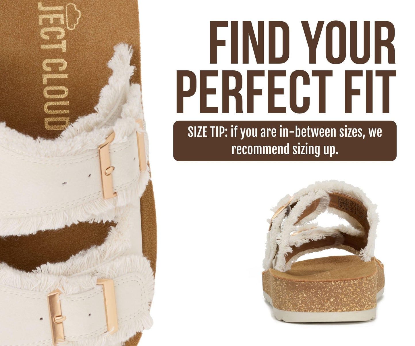 Project Cloud Comfortable Womens Sandals Platform Sandals for Women (Light) | Lightweight Plush Soft Insole Buckle Non Slip Durable Fashion Frayed Footwear Casual Beach Summer Everyday Style All Day Wear