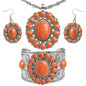 Shop LC Howlite Western Jewelry Set for Women Boho Cowgirl | 3-Piece Necklace Bracelet Earrings, Turquoise-Inspired, Chunky Statement, Southwestern