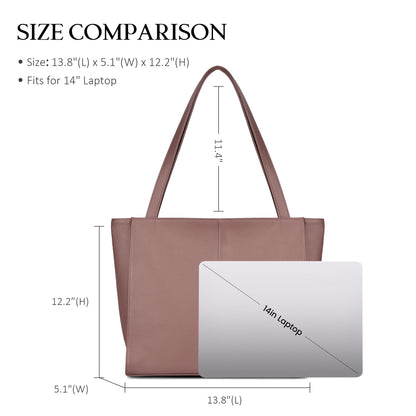 befen Genuine Leather Tote Bag for Women Work, Women's Leather Shoulder Bags Purses Satchel Handbags with Laptop Compartment