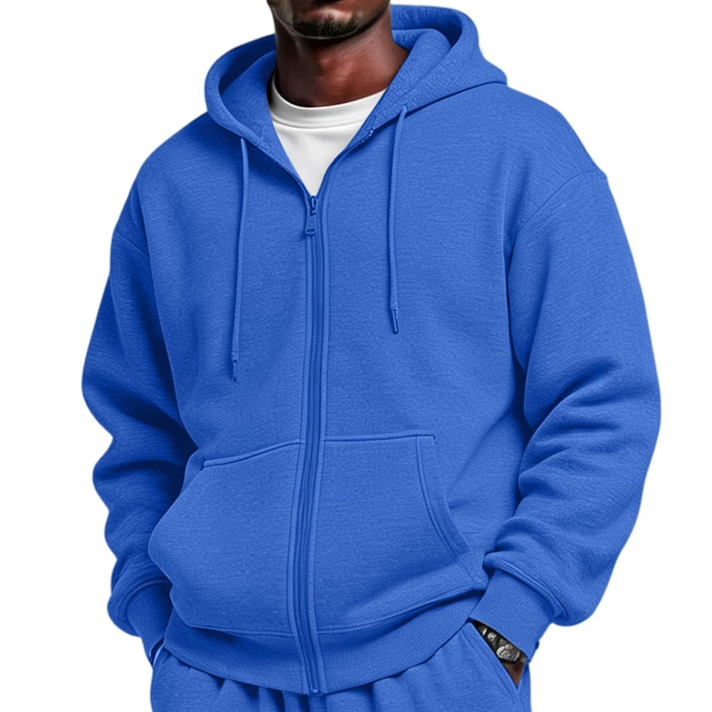 Full Zip Hoodies for Men Big And Tall Oversized Hooded Fleece Sweatshirt | Knit Open Front Cardigan, Zipper Jackets, Oversize, Streetwear, Basic Fit, Lightweight, Warm, Big and Tall, Hooded Sweatshirt