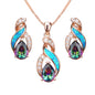 Jewelry Sets Australian Created Opal Necklace Earrings Jewelry for Mom