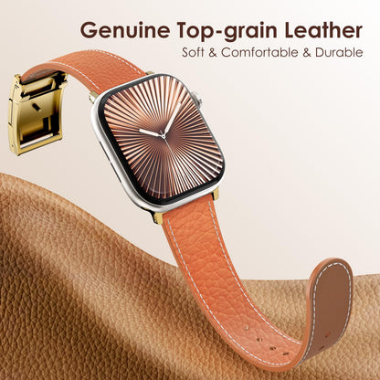 Leather Magnetic Watch Band Compatible with Apple Watch Ultra Band 49mm 46mm 45mm 44mm 42mm 41mm 40mm 38mm Replacement Strap for Women Men iWatch Ultra 3/2/1/SE3/Series 11/10/9/8/7/6/5/4/3/2/1