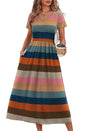 OFEEFAN Summer Dresses for Women Flowy Casual A-Line Midi Dress Beach Vacation Sundresses with Pockets S-2XL