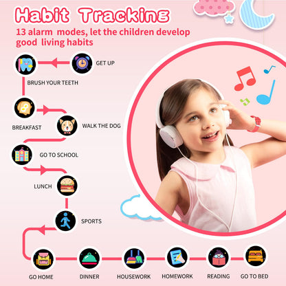 Kids Smart Watch Gift for Girls Age 5-12, 39 Games HD Touch Screen Watches with Video Camera Music Player Pedometer Flashlight 12/24 hr Educational Toys Birthday Gifts for Girls Ages 7 8 9 10