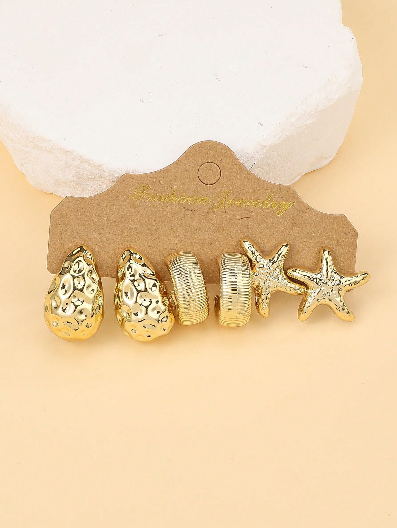 12 Pairs Chunky Gold Hoop Earrings for Women Trendy, Gold Plated Lightweight Hypoallergenic Stack, Thick Open Twisted Huggie Hoops Earring Set