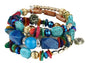 Women Beaded Bracelet Set | Colorful Boho Stackable Trendy Design with Crystal Accents Multilayer Bangle Bracelet | Fashion Stretch Braclets Jewelry for Women