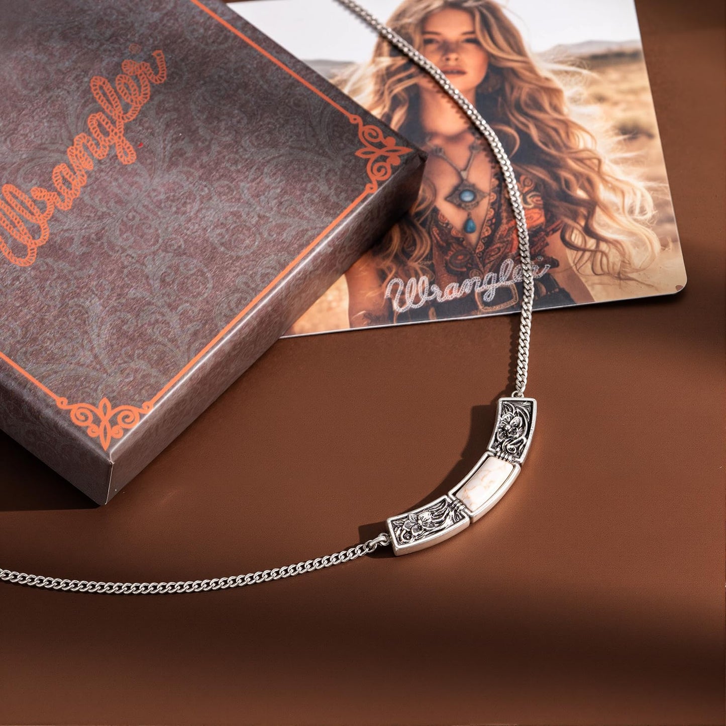 Wrangler Couture Turquoise Jewelry for Women, Western Jewelry Necklace | 14K Gold & Silver Plating, Silver Jewelry Necklace, Country Jewelry with Gift Box