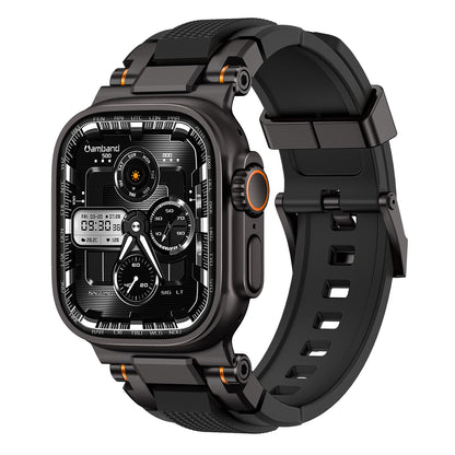 amBand Bands Compatible with Apple Watch 9/8/7 45mm, M1 Sport Series Rugged Case Protective Cover for iWatch 6/SE (3/2/1)/5/4/3 44mm Men Green