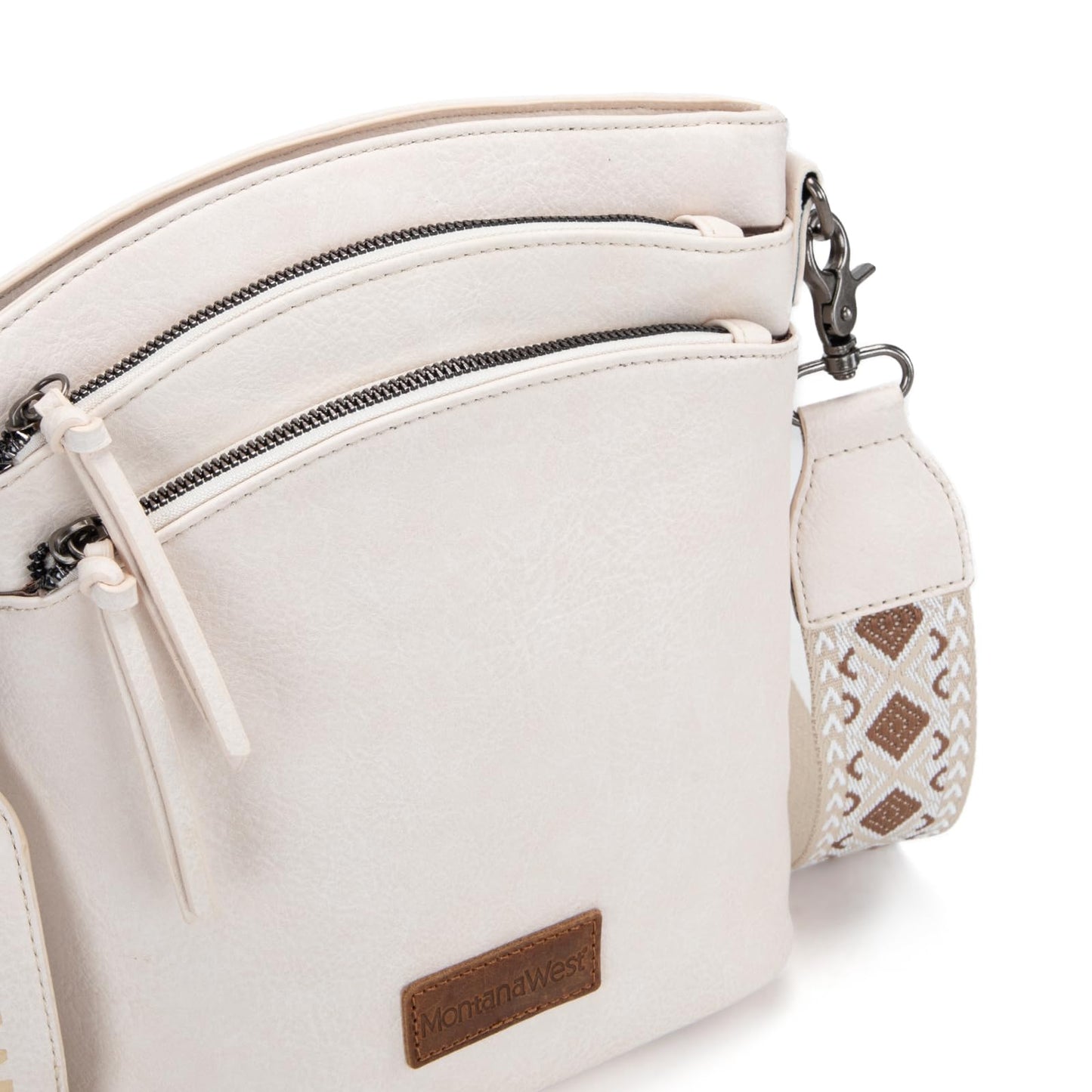 Montana West Multi Zip Pocket Crossbody Bag With Guitar Strap