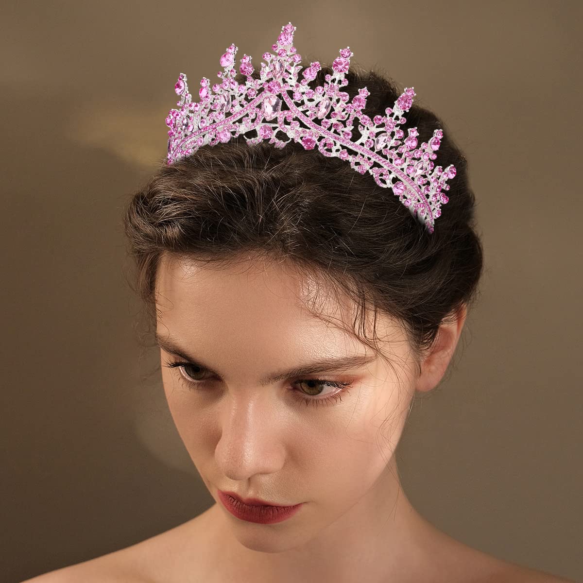 TOBATOBA Silver Wedding Crystal Tiaras and Crowns for Women, Bride Royal Queen Headband Princess Quinceanera Headpieces for Birthday Prom Pageant Party