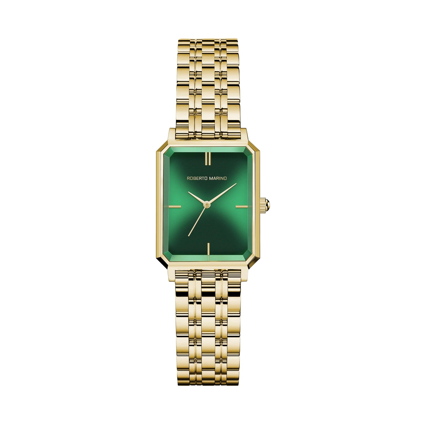 Roberto Marino RM1982 Women’s Luxury Watch Rectangular Gold – Japanese Quartz Movement, Vintage Stainless Steel Design, Silver Dial, Elegant Dress Timepiece, 3ATM Water Resistant – Reloj para Mujer