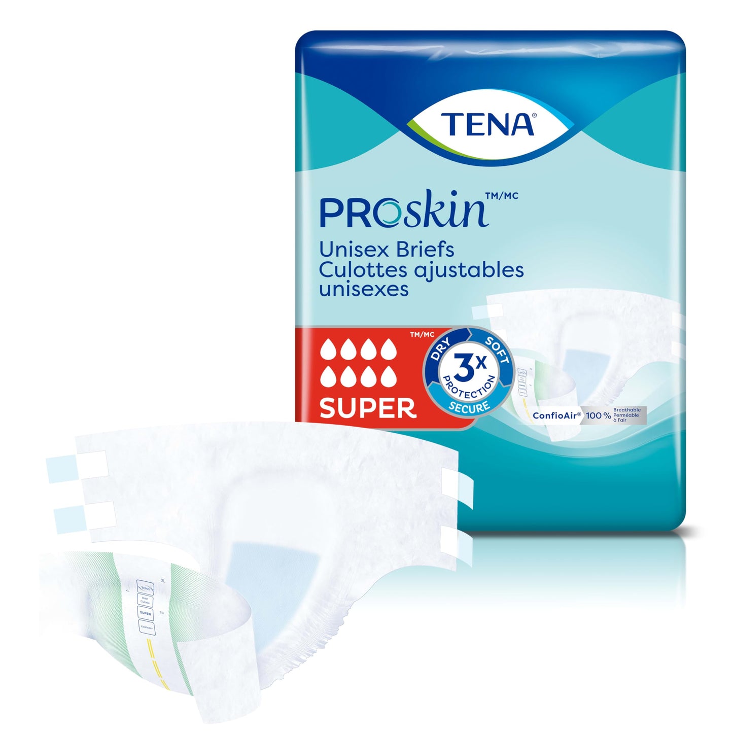 TENA Proskin Incontinence Super Briefs, Adult Diapers, Super Absorbency, Bladder Leaks Control, Large, 56 count