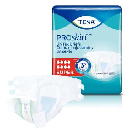 TENA Proskin Incontinence Super Briefs, Adult Diapers, Super Absorbency, Bladder Leaks Control, Large, 56 count