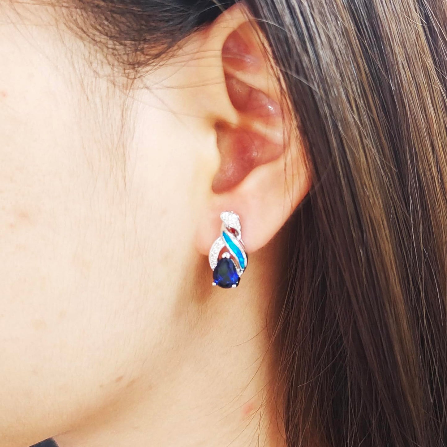 Jewelry Sets Australian Created Opal Necklace Earrings Jewelry for Mom