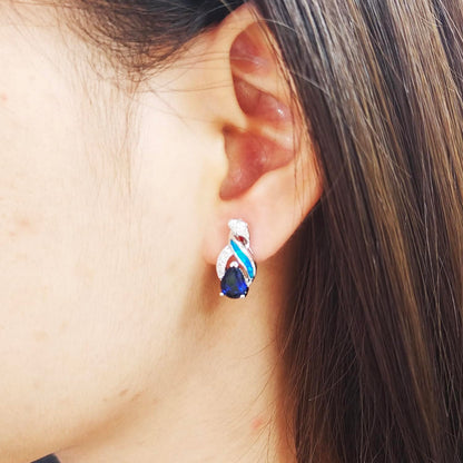 Jewelry Sets Australian Created Opal Necklace Earrings Jewelry for Mom