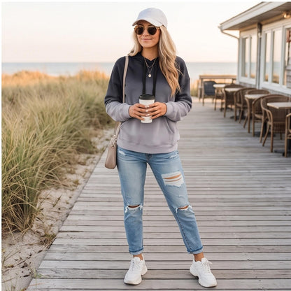 Women Gradient Tie Dye Pullover Hoodie Long Sleeve Drawstring With Pocket Oversized Casual Street Sweatshirts