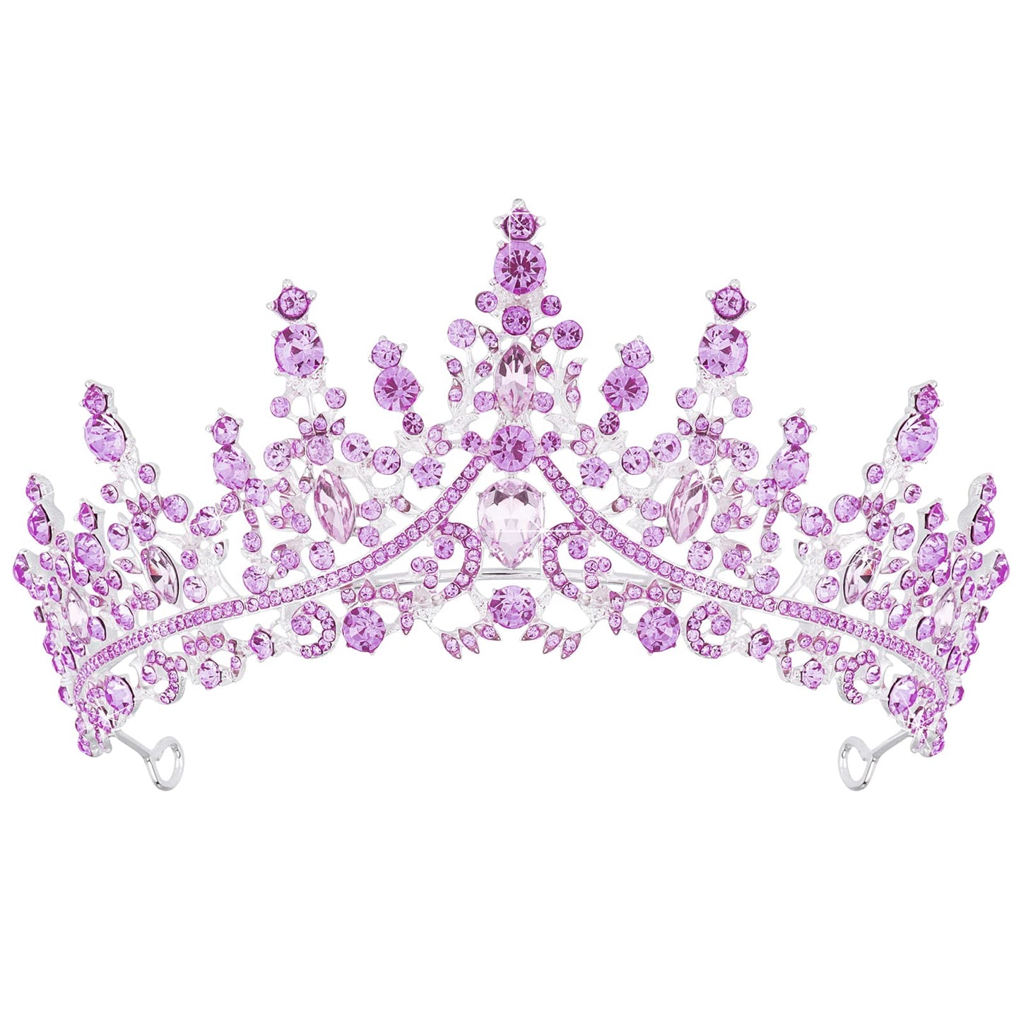 TOBATOBA Silver Wedding Crystal Tiaras and Crowns for Women, Bride Royal Queen Headband Princess Quinceanera Headpieces for Birthday Prom Pageant Party