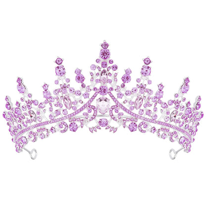 TOBATOBA Silver Wedding Crystal Tiaras and Crowns for Women, Bride Royal Queen Headband Princess Quinceanera Headpieces for Birthday Prom Pageant Party