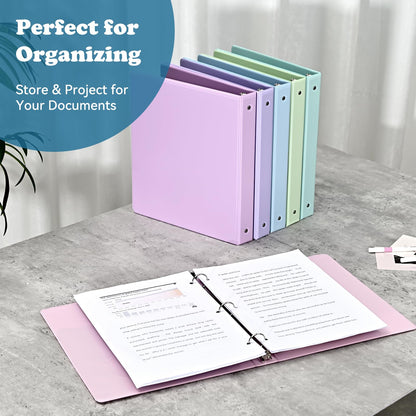 1.5-Inch 3-Ring Binder with Pockets, 1-1/2’’ Premium View Binders with Three Ring Binders Holds up to 325 Sheets US Letter Size, Bulk Pack of 6, Perfect for Home, Office, and School (1.5-inch) White