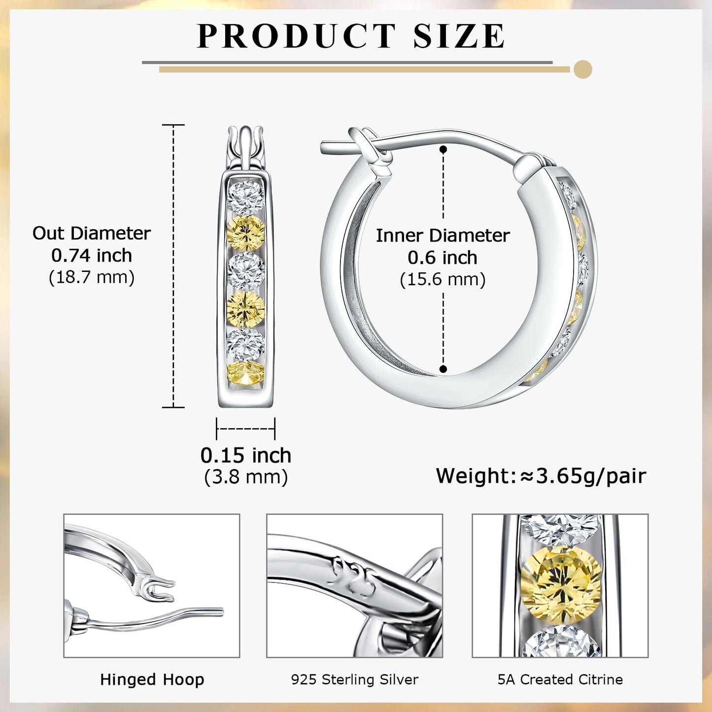 Channel Set Small Huggie Hoop Earrings Sterling Silver or 14K Gold Color,Lightweight Hypoallergenic CZ Diamond Chunky Hoop Earrings for Women