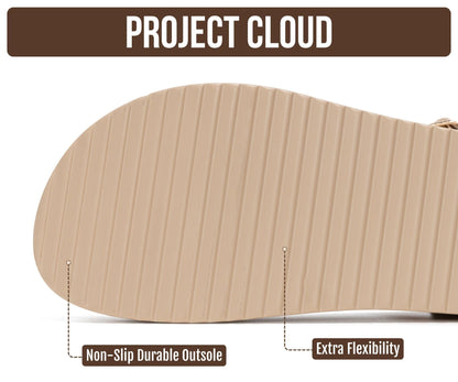 Project Cloud Adjustable Strap Platform Sandals Women Footwear (Mellow) | Plush & Soft Insole Wedge Sandals for Women; Water-Resistant Platform Sandals Women; Non-Slip and Lightweight Wedge Sandals