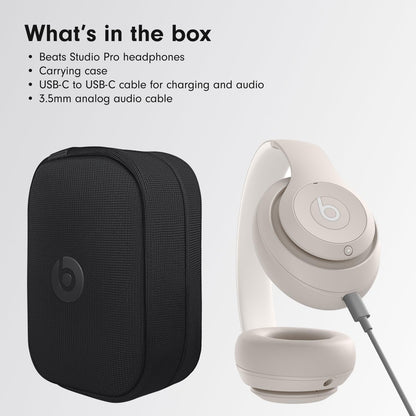 Beats Studio Pro Premium Wireless Over-Ear Headphones- Up to 40-Hour Battery Life, Active Noise Cancelling, Great for Travel & Commuting, Apple & Android Compatible - Exclusive Sand Gray