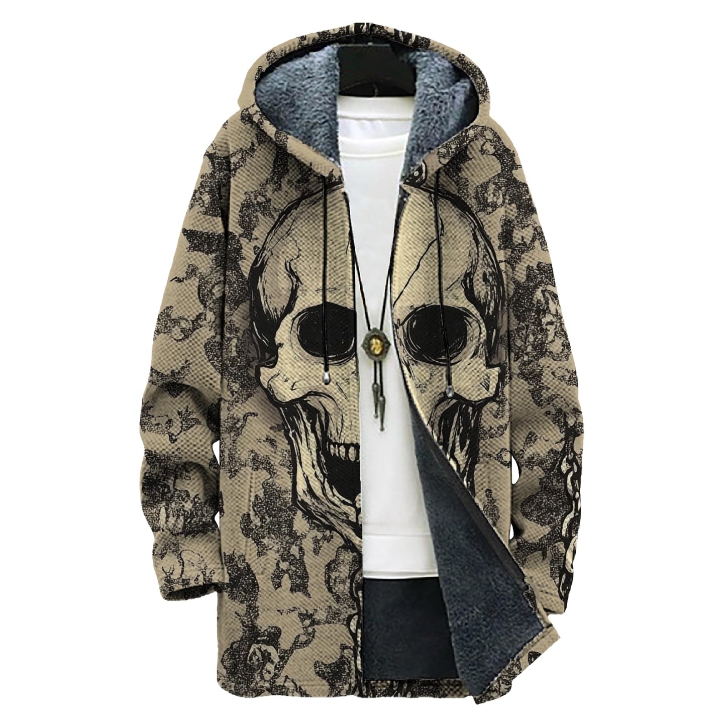 domirica Mens Hooded Cardigan Japanese Art Zip Up Long Sleeve Sweater Hoodie Dragon Print Coat with Pockets