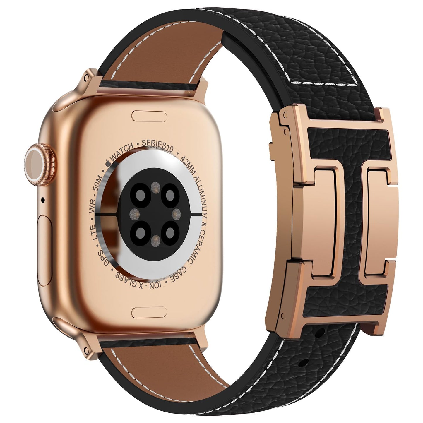 Leather Magnetic Watch Band Compatible with Apple Watch Ultra Band 49mm 46mm 45mm 44mm 42mm 41mm 40mm 38mm Replacement Strap for Women Men iWatch Ultra 3/2/1/SE3/Series 11/10/9/8/7/6/5/4/3/2/1