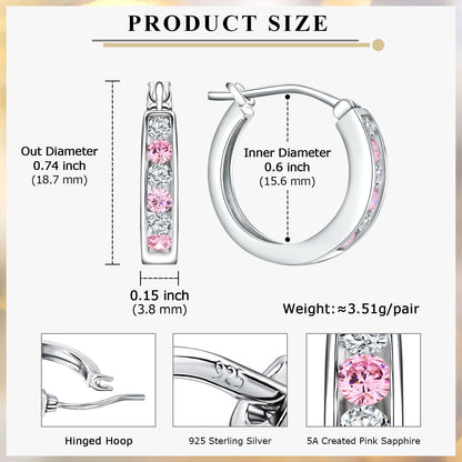 Channel Set Small Huggie Hoop Earrings Sterling Silver or 14K Gold Color,Lightweight Hypoallergenic CZ Diamond Chunky Hoop Earrings for Women