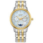 Citizen Women's Eco-Drive Calendrier, Moon Phase Diamond Accents Dial, Stainless Case and Bracelet Watch, Month/Day/Date