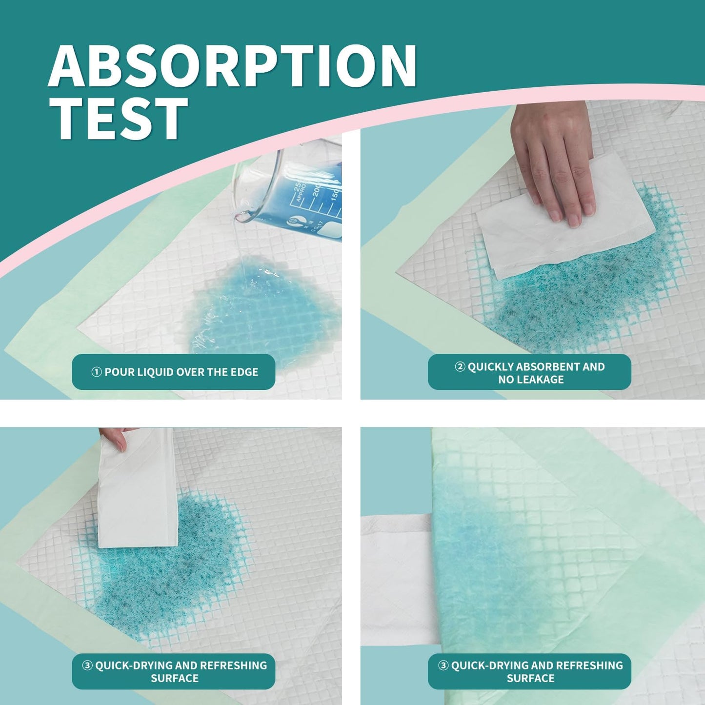 MILDPLUS Disposable Bed Pads 40"X40" 50pcs Extra Large Pee Pads for Incontinence 140 Gram Heavy Duty Super Absorbent Underpads Waterproof Chucks Pads for Adults, Elderly or Pets [100x100CM]