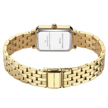 Roberto Marino RM1982 Women’s Luxury Watch Rectangular Gold – Japanese Quartz Movement, Vintage Stainless Steel Design, Silver Dial, Elegant Dress Timepiece, 3ATM Water Resistant – Reloj para Mujer