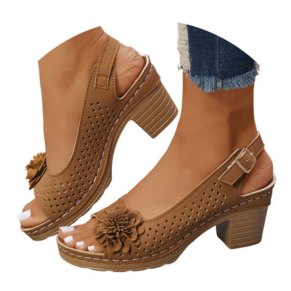 Orthopedic Wedge Sandals For Women 2026,Chunky Block Arch Support Sandal Adjustable Ankle Strap Hollow Out Low Heeled Slippers Wide Width Elegant Dressy Summer Platform Beach Shoes