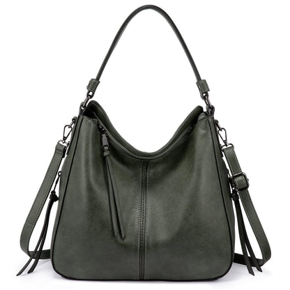 Realer Hobo Crossbody Bags for Women Designer Faux Leather Hobo Handbags Retro Large Size Shoulder Bag Bucket Purse