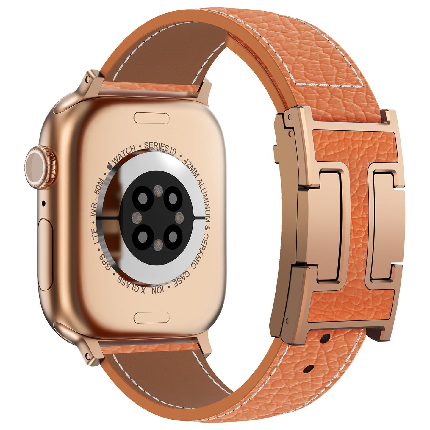 Leather Magnetic Watch Band Compatible with Apple Watch Ultra Band 49mm 46mm 45mm 44mm 42mm 41mm 40mm 38mm Replacement Strap for Women Men iWatch Ultra 3/2/1/SE3/Series 11/10/9/8/7/6/5/4/3/2/1