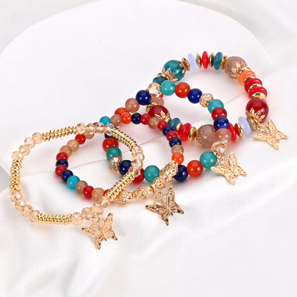 Bohemian Bracelet Sets for Women - 6 Sets Stackable Stretch Bracelets Multi-color Boho Jewelry for Women Hippie Bracelets Dainty Jewelry