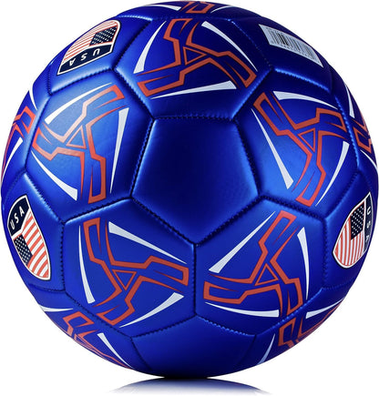 Western Star Soccer Ball USA - Official Match Grade Soccer Balls - Youth & Adult - Attractive and Durable Design - World Cup