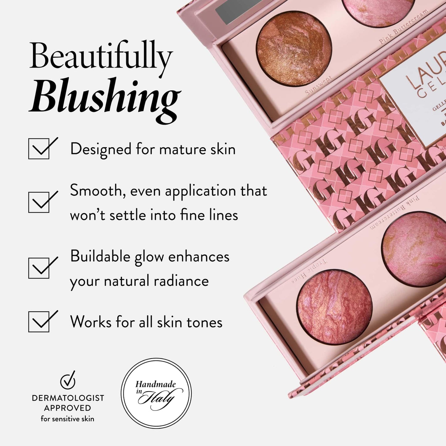 LAURA GELLER NEW YORK Geller's Greatest Lift-n-Glow Baked Trio Palette - Highlighter, Blush, Bronzer - All Skin Tones