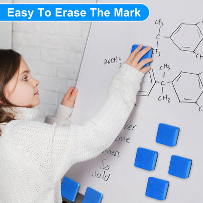 96 Pack Cube Dry Erase Erasers, Mini Magnetic Whiteboard Dry Erasers Chalkboard Cleaner Wiper for Classroom, School, Home, and Office Supplies