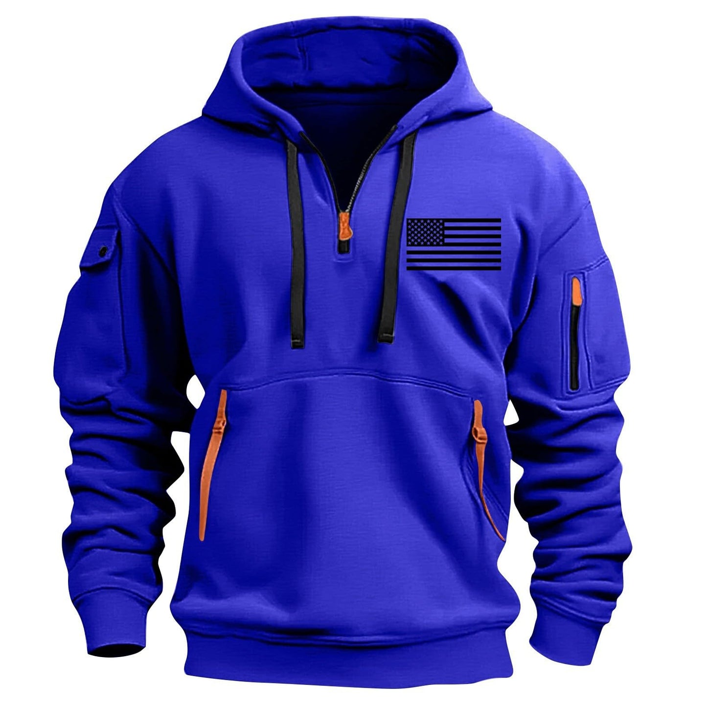 RTTUIOP Hoodies for Men Quarter Zip Pullover Tactical Sweatshirt Vintage Long Sleeve Casual Fashion Hoodie With Pockets