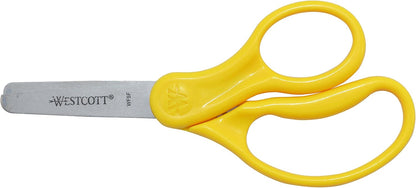 Westcott 16454 Right- and Left-Handed Scissors, Kids' Scissors, Back to School, Classroom Supplies, Ages 4-8, 5-Inch Blunt Tip, Assorted, 6 Pack