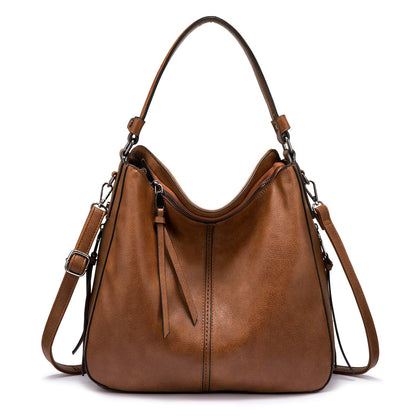 Realer Hobo Crossbody Bags for Women Designer Faux Leather Hobo Handbags Retro Large Size Shoulder Bag Bucket Purse