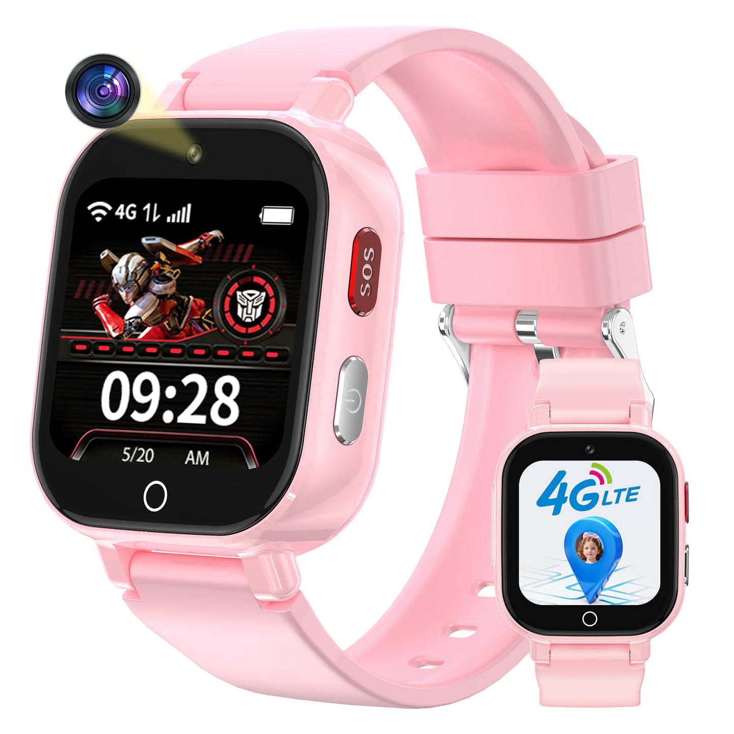 Smart Watch for Kids, 4G Kids Smartwatch with GPS Tracker Calling (Blue) | WIFI/Voice/Video Chat/SOS/SMS-receiving IP68 Waterproof Pedometer Camera Alarm Safe Zone Smartwatch Gift for Boys Girls 4-12