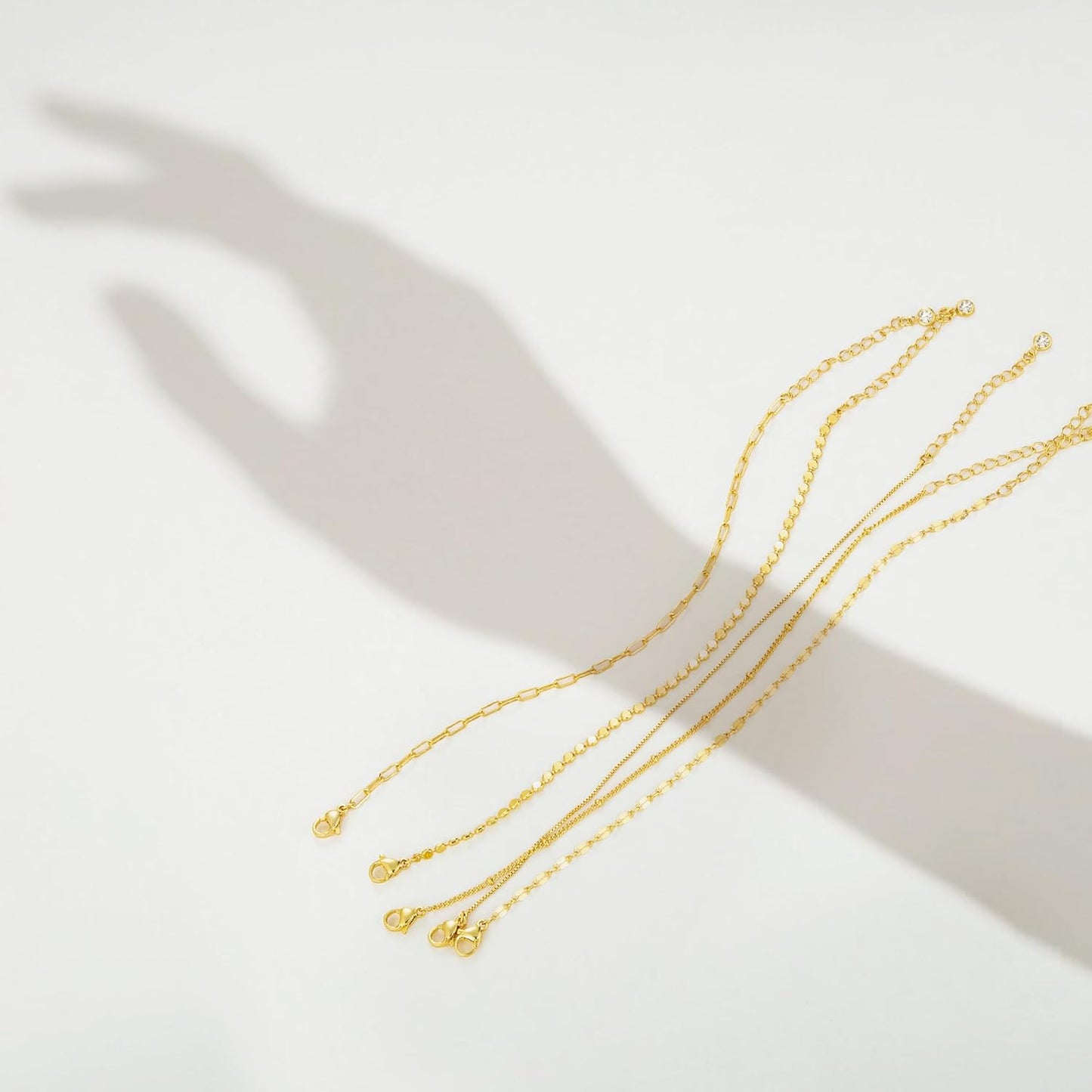 Dainty Simple Gold Bracelets for Women, Stackable Satellite Paperclip Lip Bracelet Set Tiny Lip Dot Chain Box Link for Handmade Gift Minimalist Cute Trendy Jewelry Gold Accessories for Women